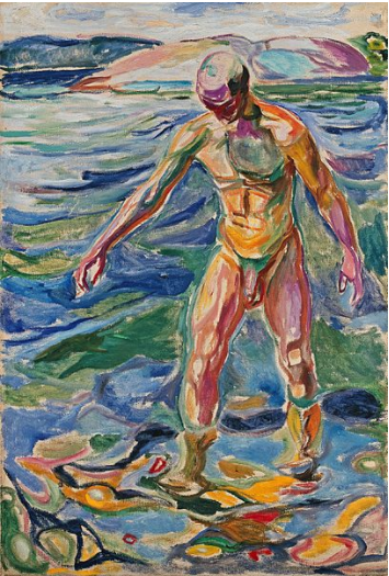 Obra de arte Edvard Munch, um homem em pé nu