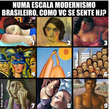 Meme numa escala modernismo como você se sente hoje