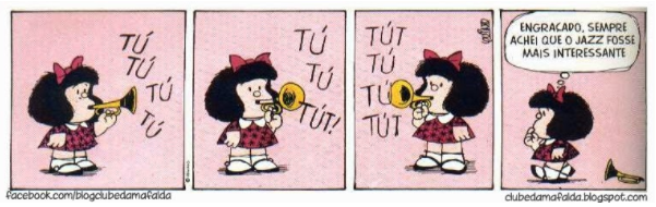 Tirinha história em quadrinho da Mafalda