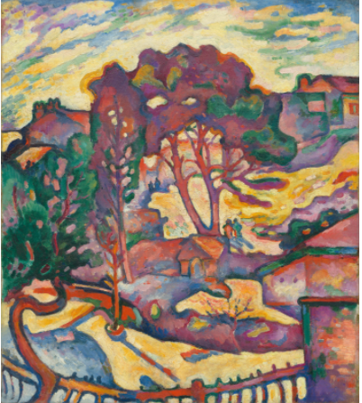 Obra de arte com árvores de Georges Braque